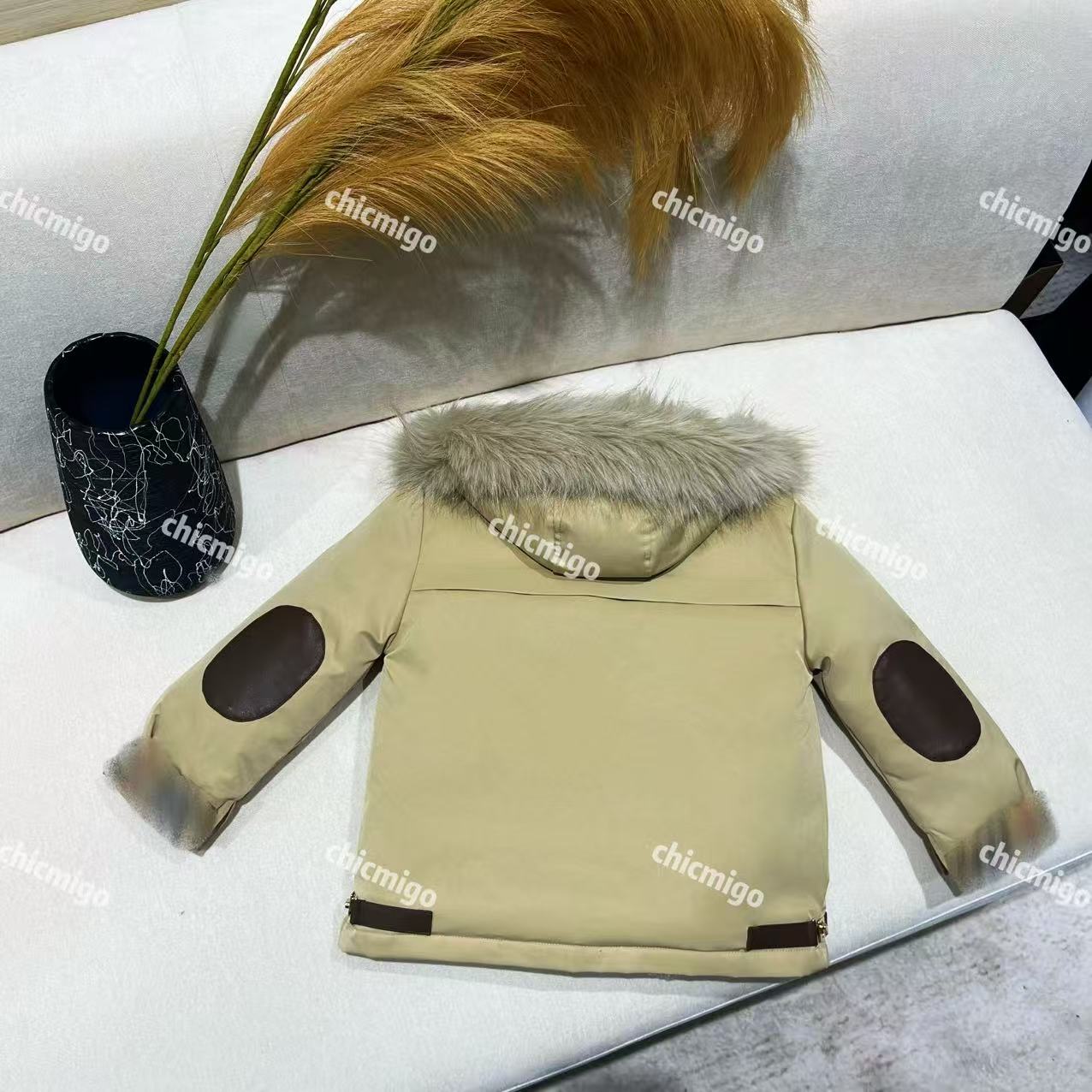 【Chicmigo高定童装】秋冬新款童装高定轻奢三防毛领90白鸭绒羽绒服