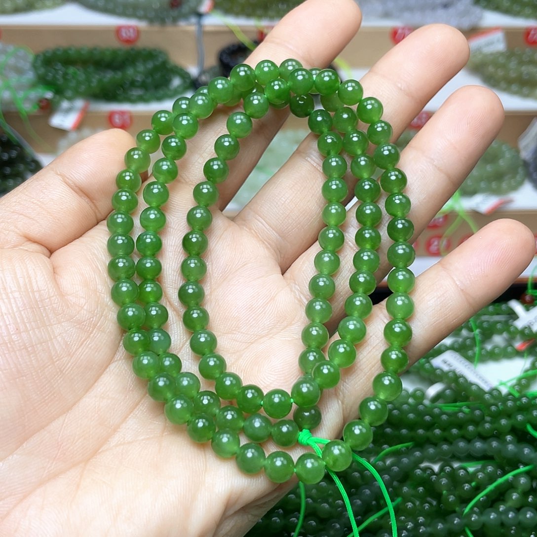 和田玉颈饰未镶嵌小**儿6mm