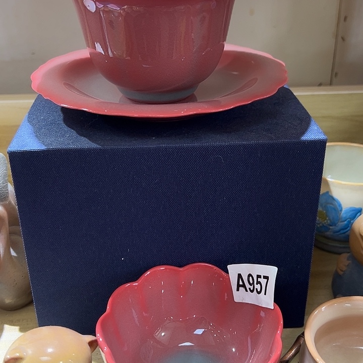 微瑕红炉点雪盖碗加杯