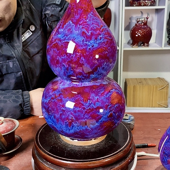 摆件南**堂尚峰钧窑作品葫芦瓶