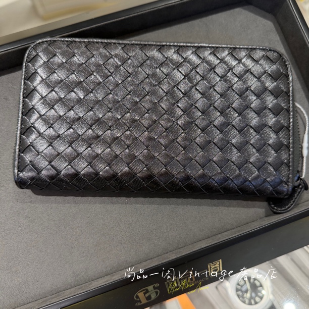 99新 BOTTEGA VENETA/葆蝶家 尚品一阁/黑色编织钱包