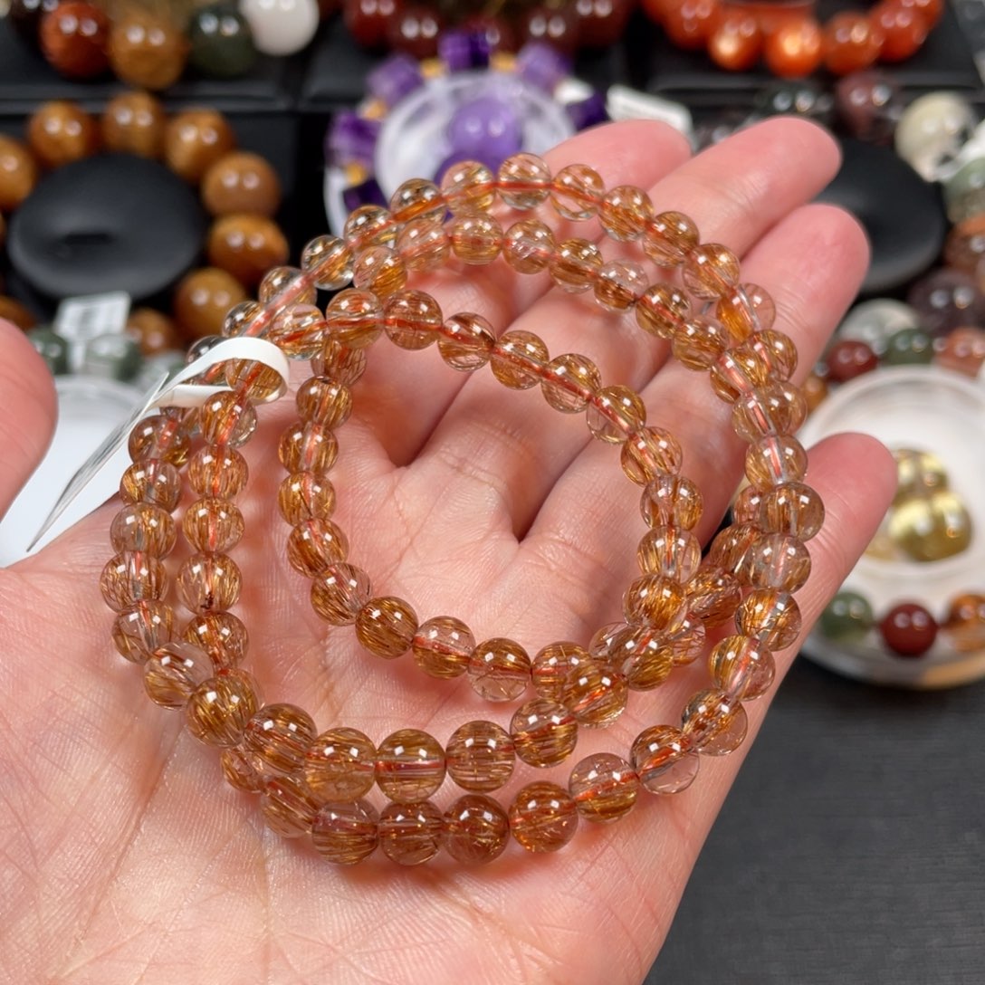 水晶手链未镶嵌铜发晶6.5mm