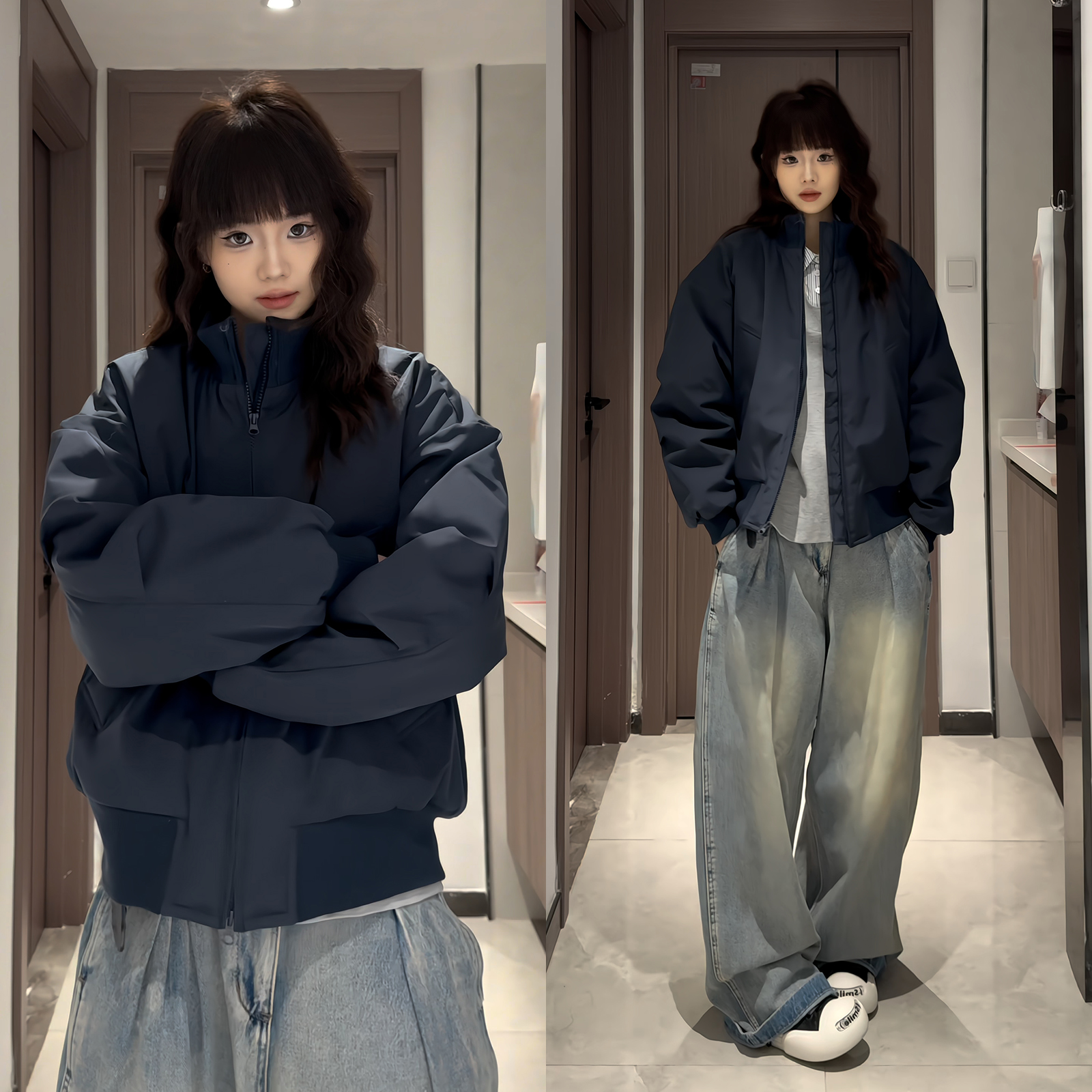 美式复古棉服男冬季加厚保暖飞行员夹克棉衣外套立领短款情侣棉袄