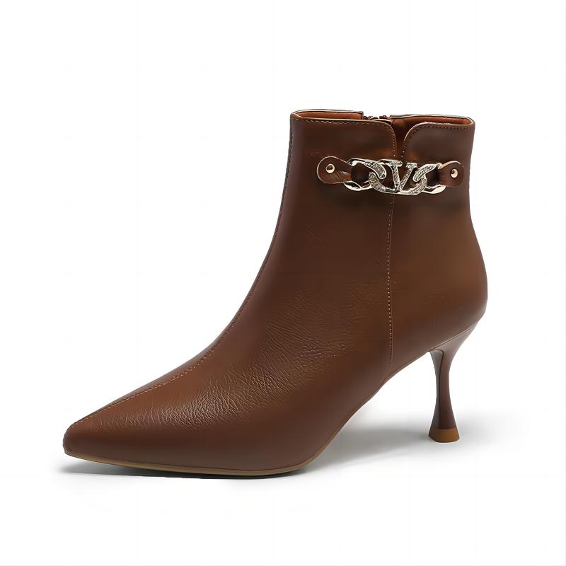 【钟意】X004依思Q棕色时尚百搭低靴86501