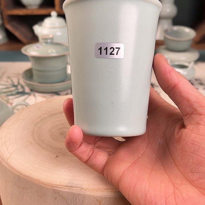 杯1127 微瑕青鸾汝瓷原矿