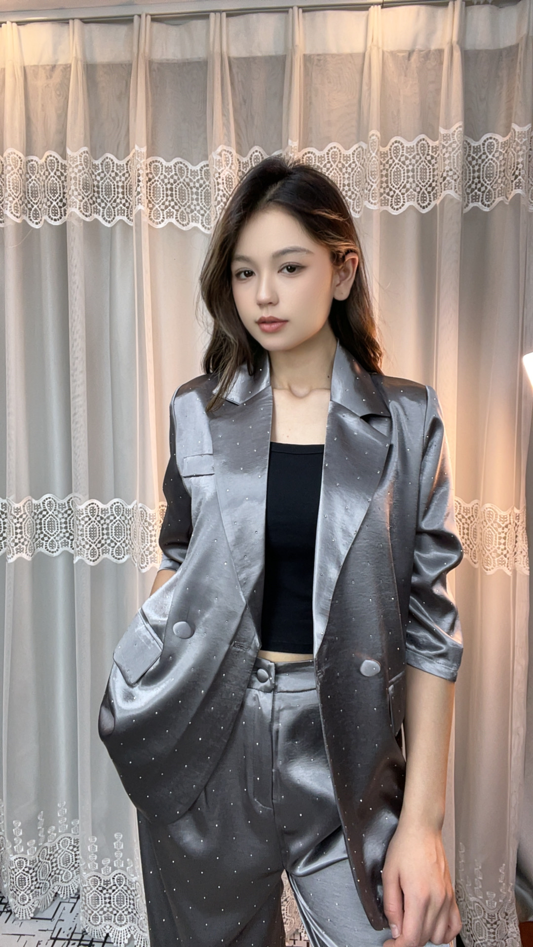 气质款常规款薄款通勤百搭七分袖网红夏季西装