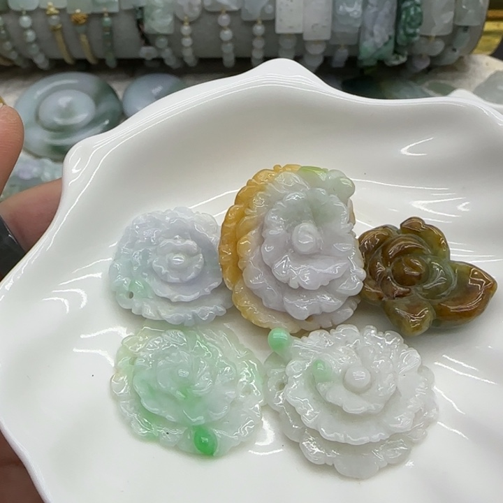 翡翠未镶嵌手链花花5