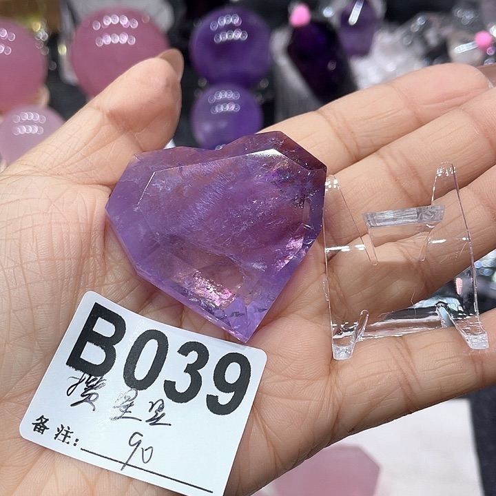 爱心未镶嵌水晶攒**✨紫水晶