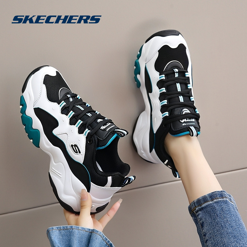 【5CM增高】斯凯奇女鞋三代熊猫鞋小个子显腿长厚底增高老爹鞋12955