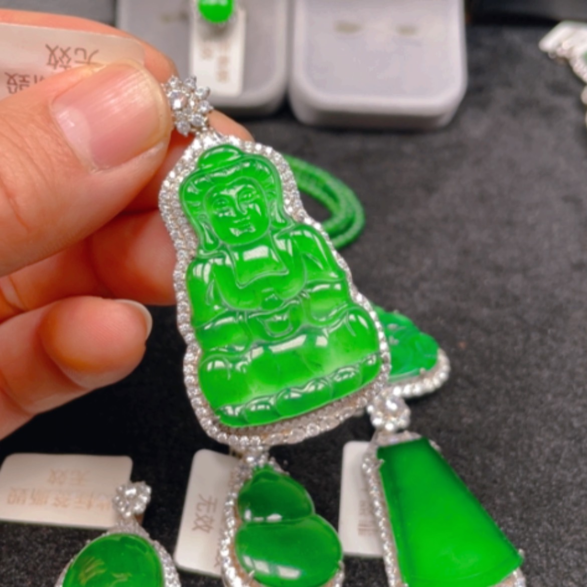 【闪购商品】翡翠颈饰银S925镶嵌吊坠