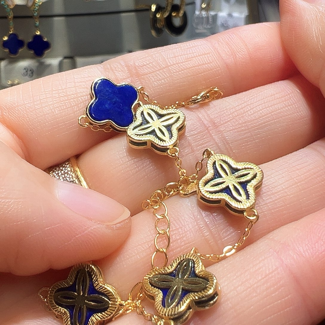 青金石银S925镶嵌手链