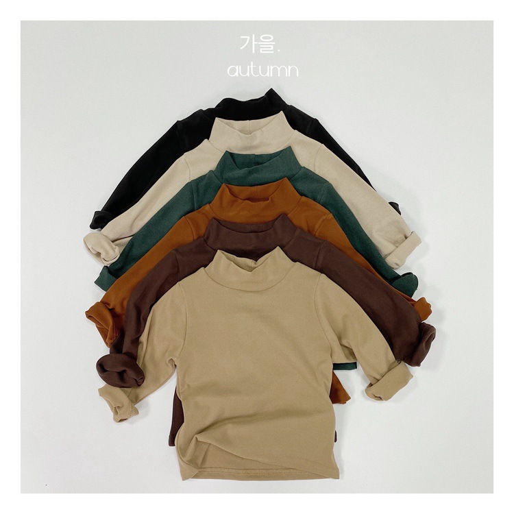 10/15【时光画布】复古软绵绵儿童半高领打底衫秋冬儿童长袖保暖