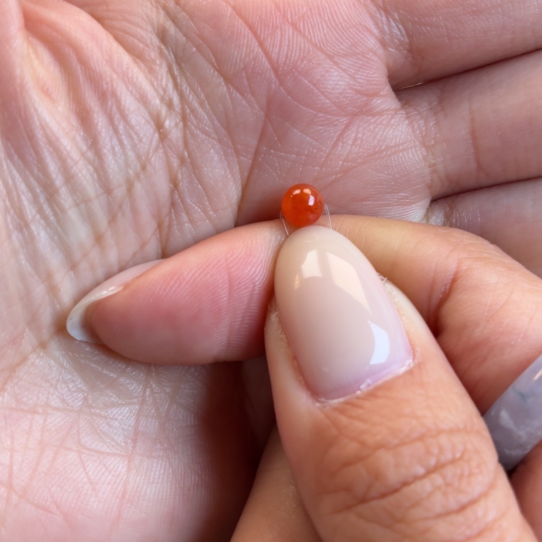 大***锤翡翠散珠红翡单珠一颗 卡5.0