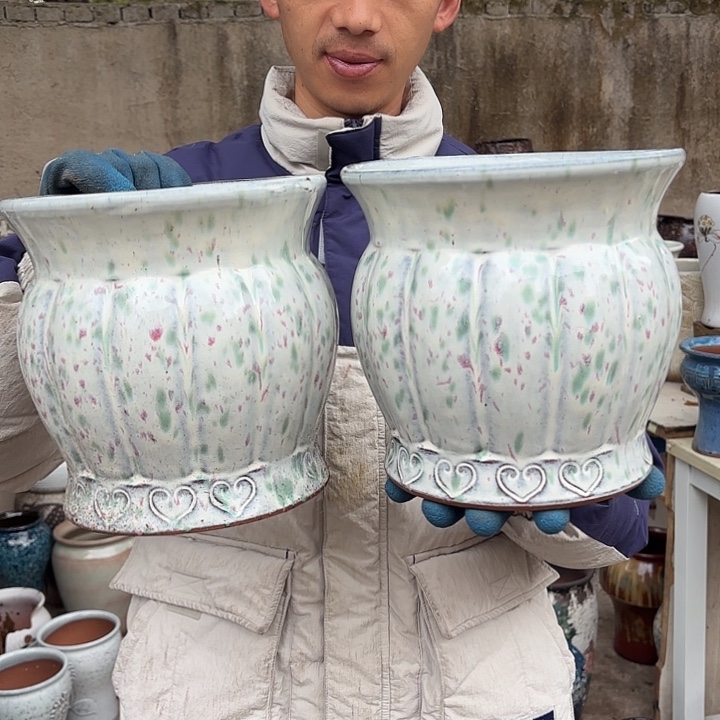 紫砂茶碗精品南瓜大两个口径20高20
