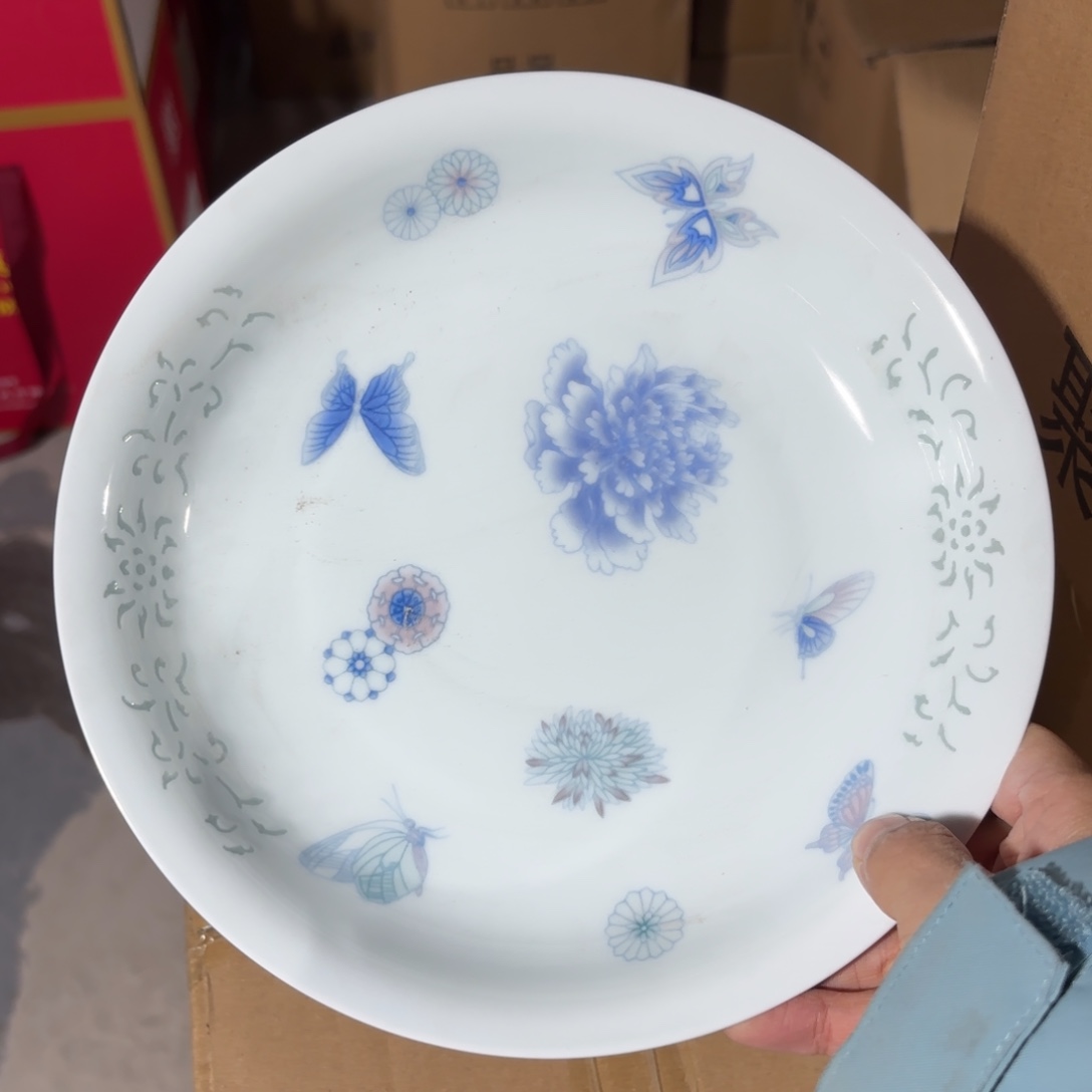 玉瓷景德镇陶瓷盘子微瑕