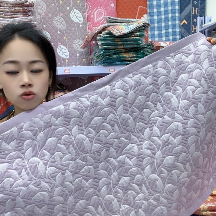 棉紫色小树叶纯棉