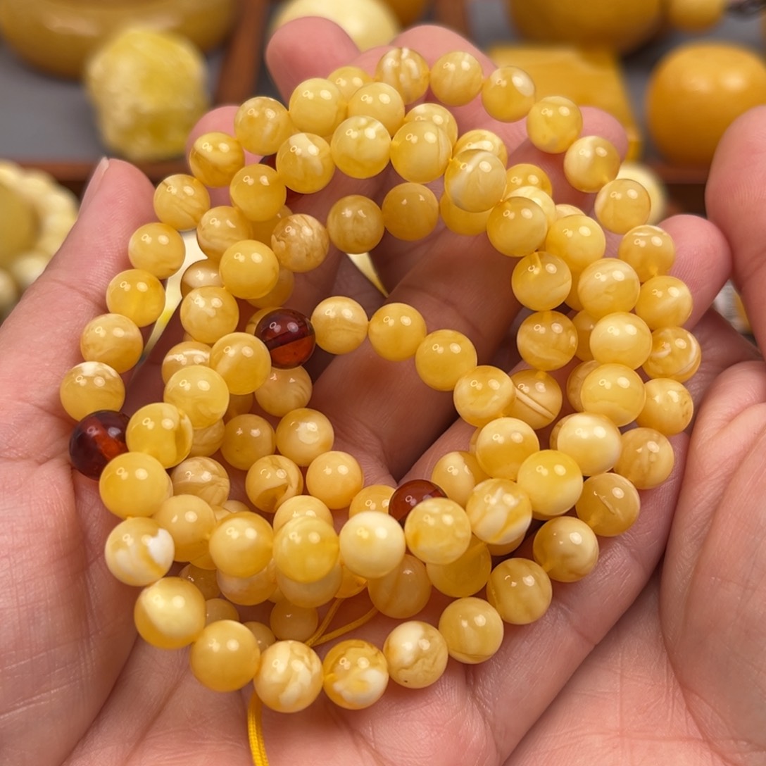 琥珀裸石未镶嵌7金白108