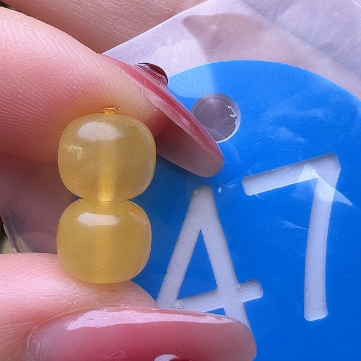 蜜蜡裸石未镶嵌微金沙 8mm 老型