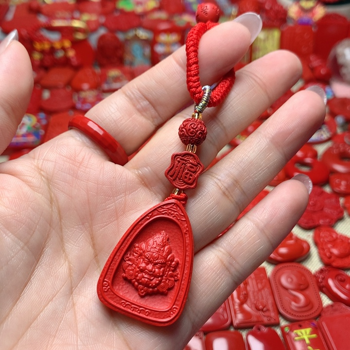 天然辰砂工艺品朱砂钥匙扣