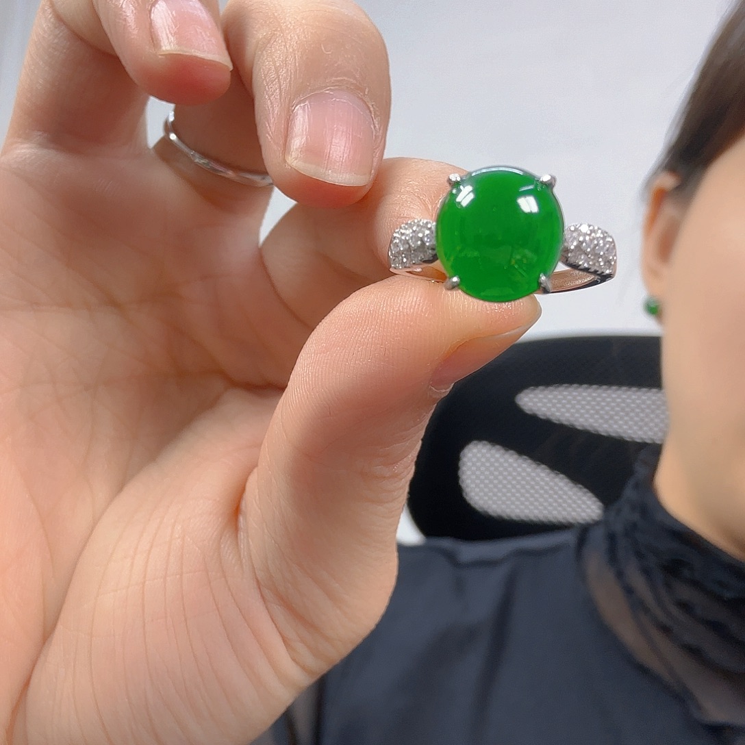 翡翠银S925镶嵌吊坠(不含链)