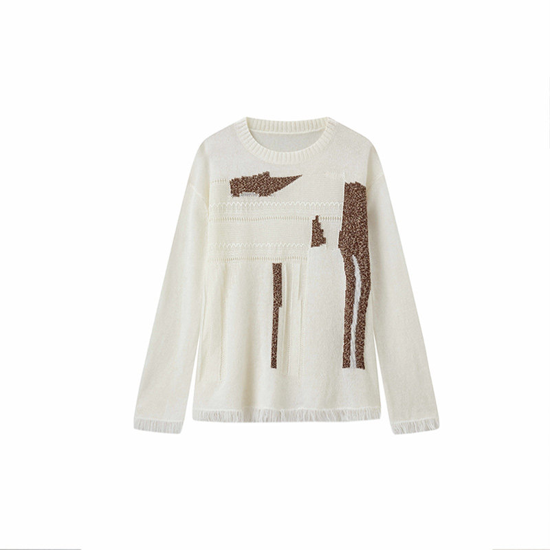 【ALWOOLS】新26春夏‘小马拥抱我’嵌花针织套头衫