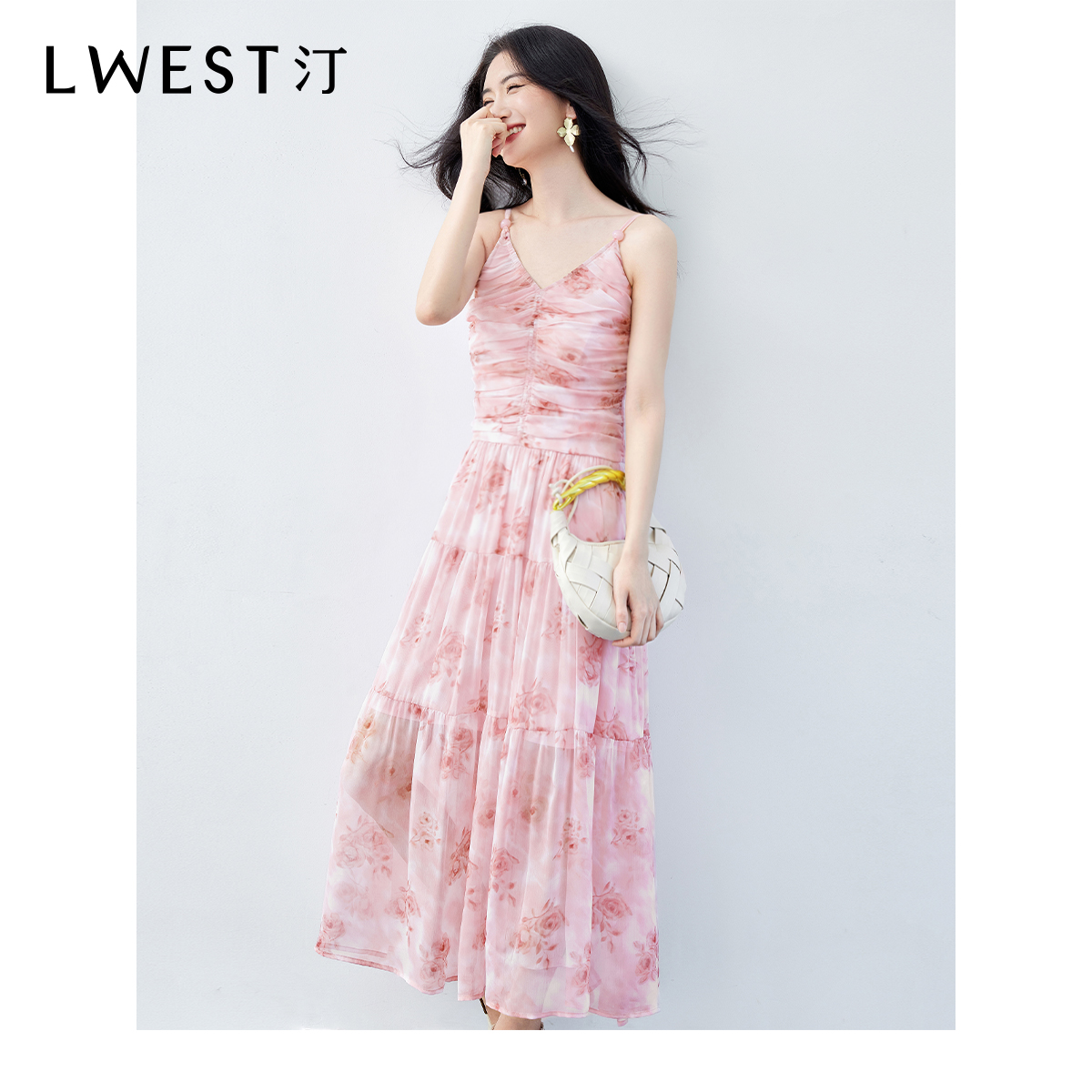 【小北姐专享】朗文斯汀打揽设计感吊带碎花连衣裙DTML5204C12730