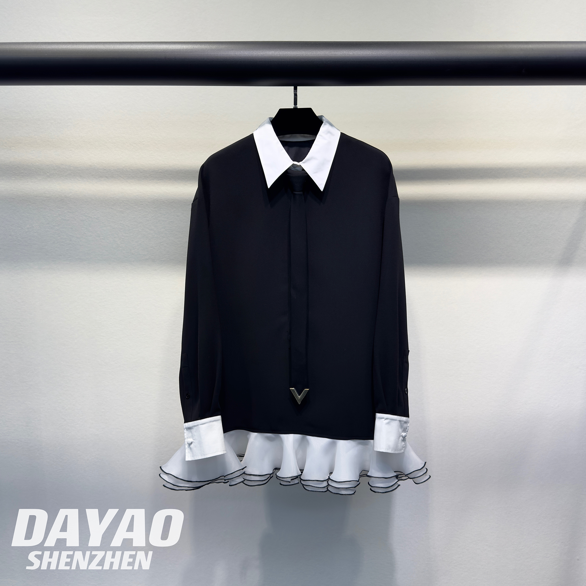 「DAYAO」24S新款法式气质百搭时尚长袖连衣裙轻奢高档女装WY1110