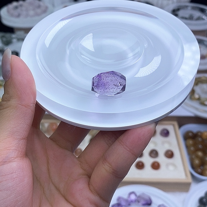 天然水晶定制打孔不退换未镶嵌水晶四**生