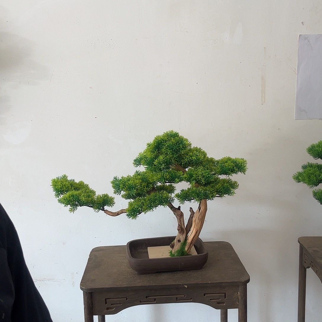 厚***物仿真迎客松盆景摆件