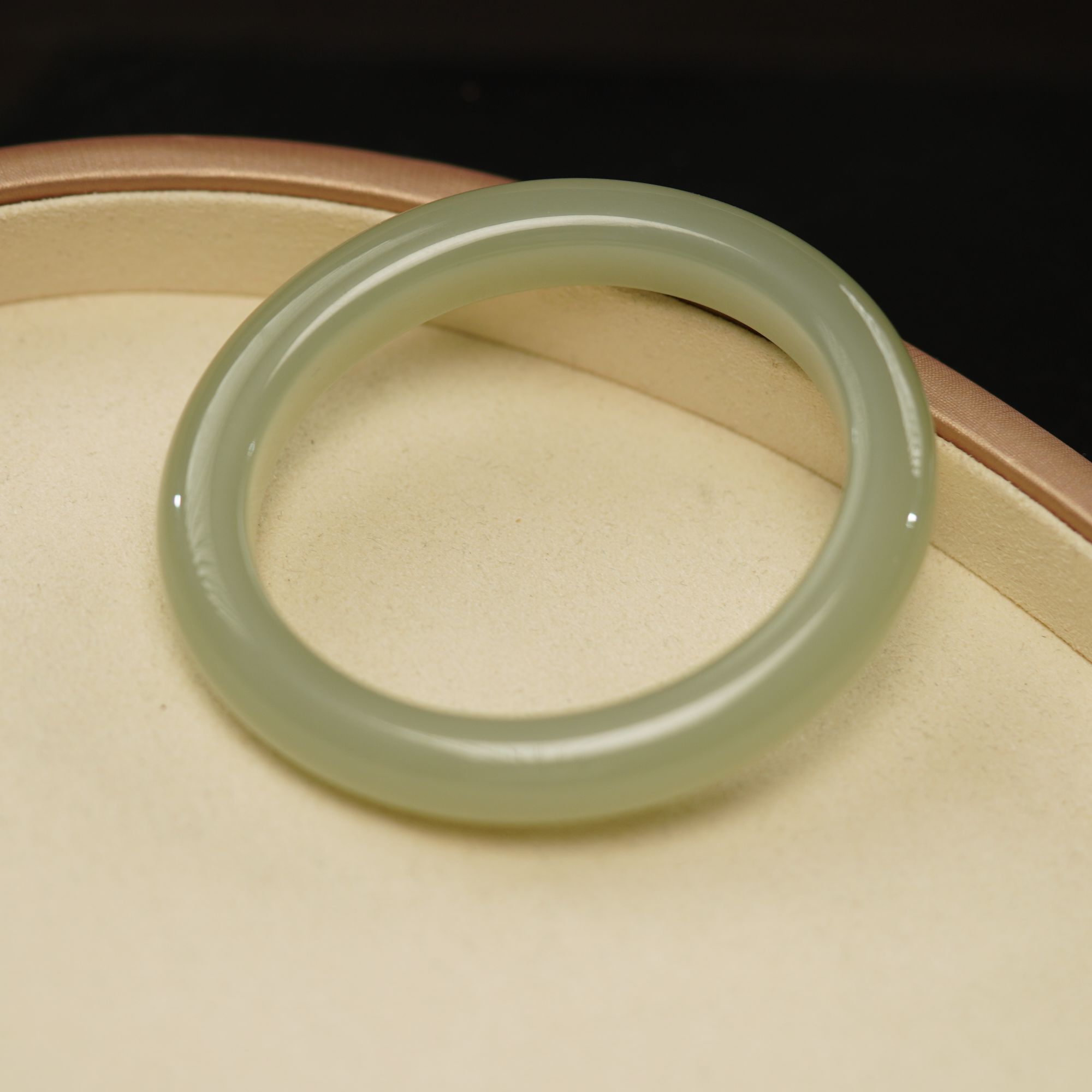 之七珠宝|和田玉高冰晴水手镯贵妃镯