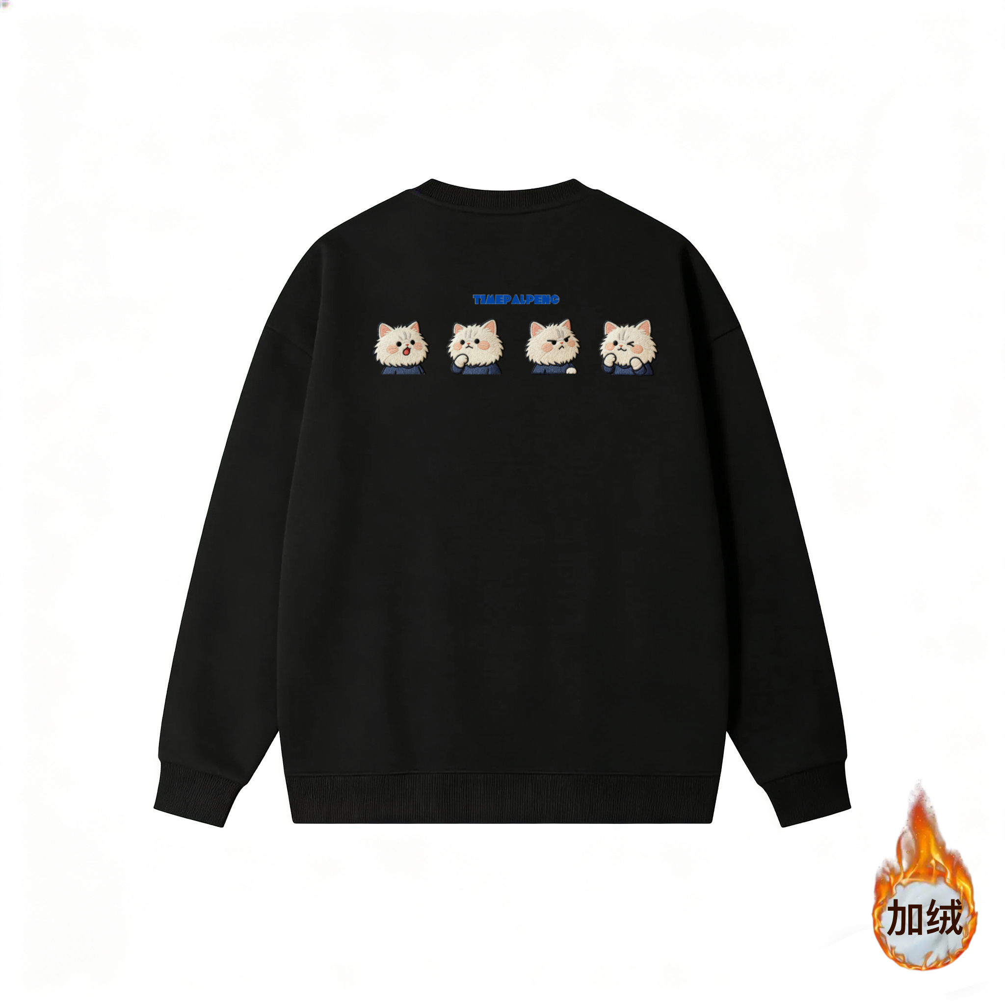 【T1MEPALPENG动物系列】原创秋冬加绒卡通印花卫衣男女休闲宽松