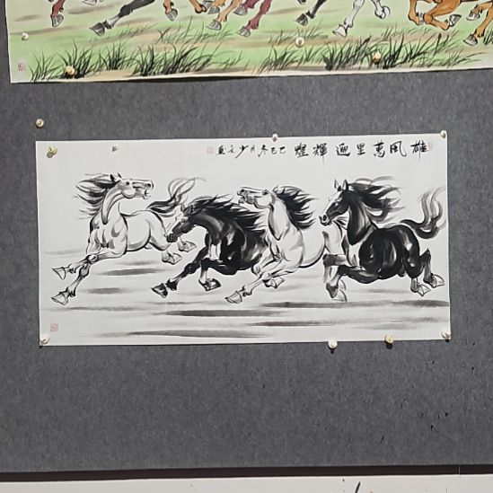 雄风万里迎辉煌国画纯手绘作品