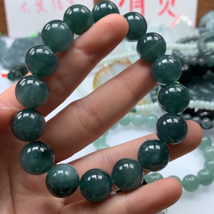 翡翠颈饰未镶嵌保真天然A货翡翠