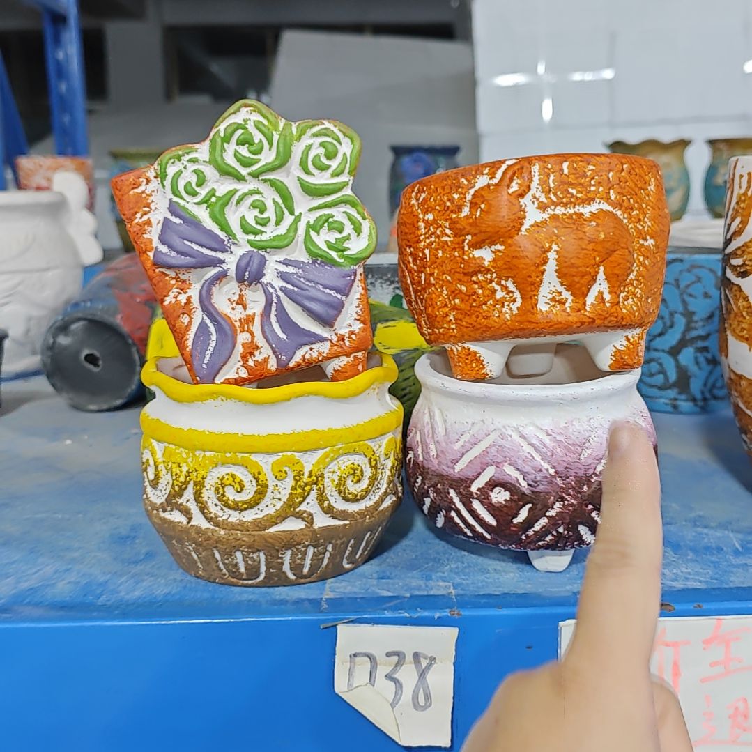 红陶吸水透气的白陶花盆凑满12发货