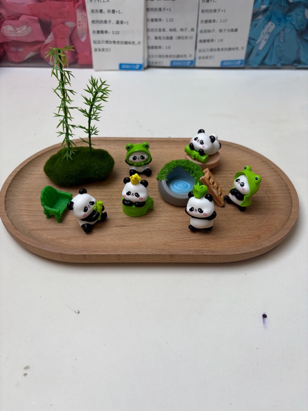 可爱熊猫摆件创意车载摆件