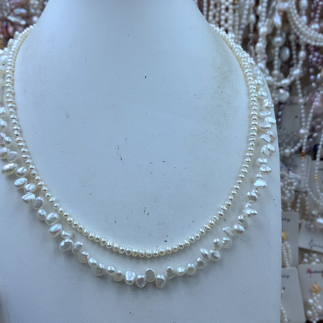 冰***火银S925镶嵌项链耳饰淡水珍珠