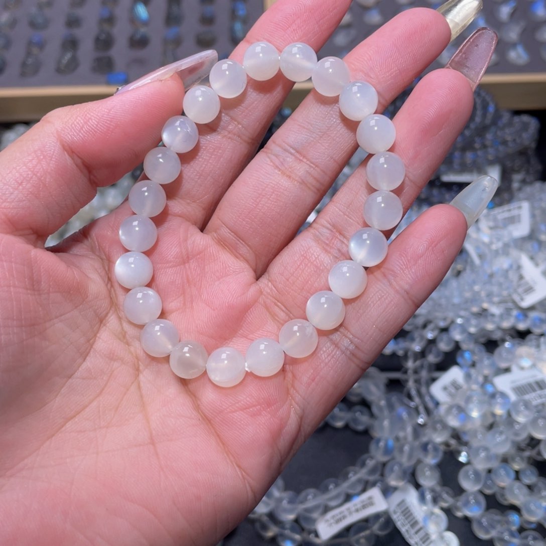 月光石手链未镶嵌白月光手链8.5mm
