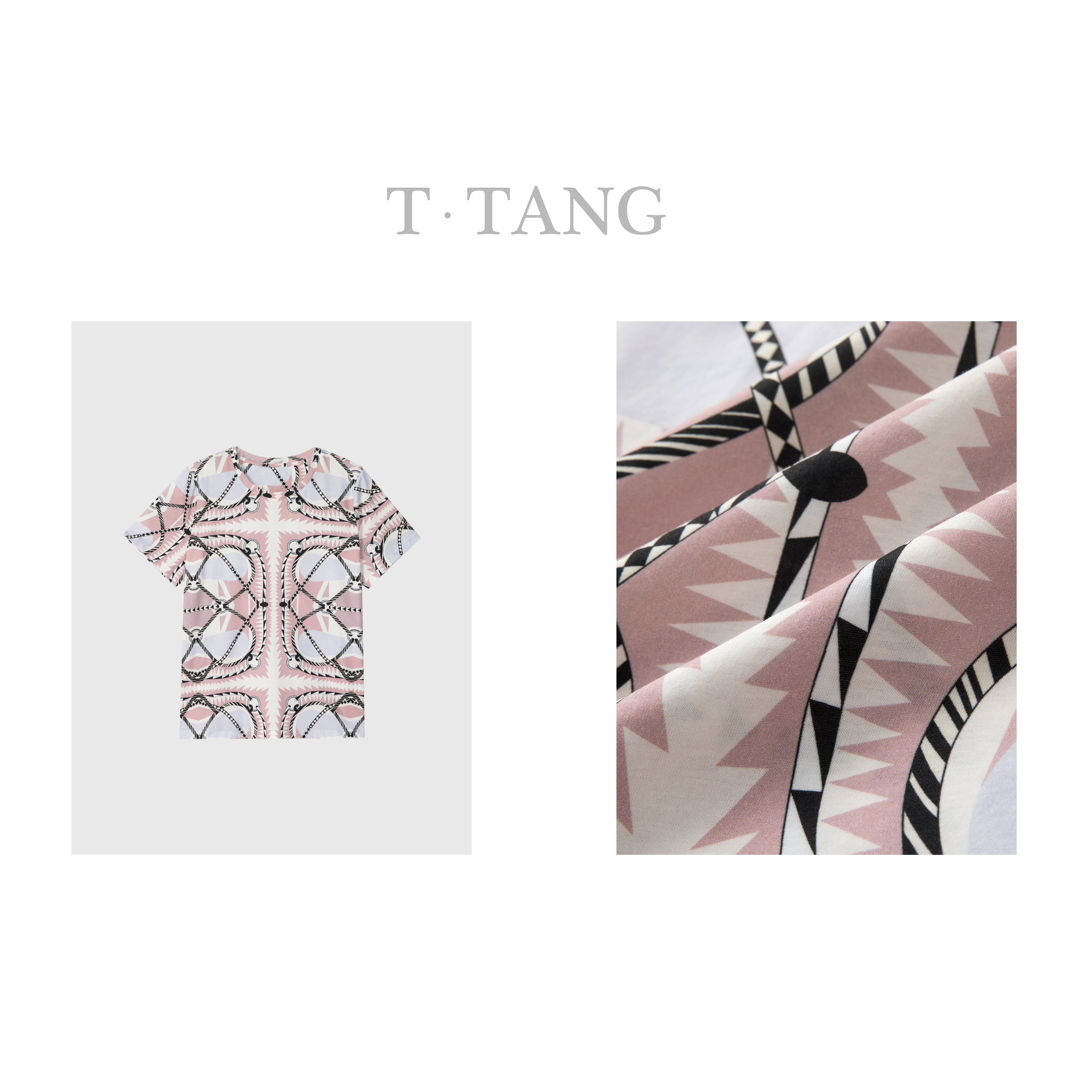 FL秋季40s丝光棉手感丝质感柔软时尚丝光棉印花圆领短袖【6383】55