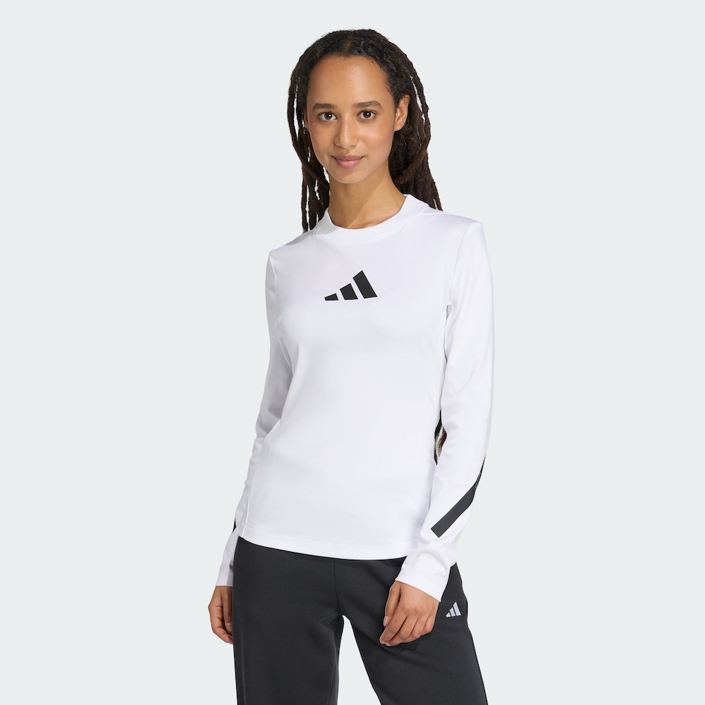 adidas/阿迪达斯【流光风】女款纯棉运动长袖圆领T恤KE4906训练