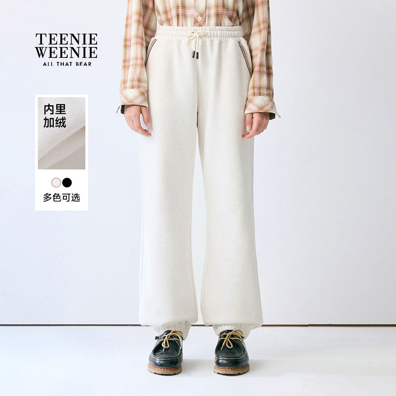 TeenieWeenie小熊女装卫裤25柔软舒适抽绳刺绣休闲裤TTTM254TC2K