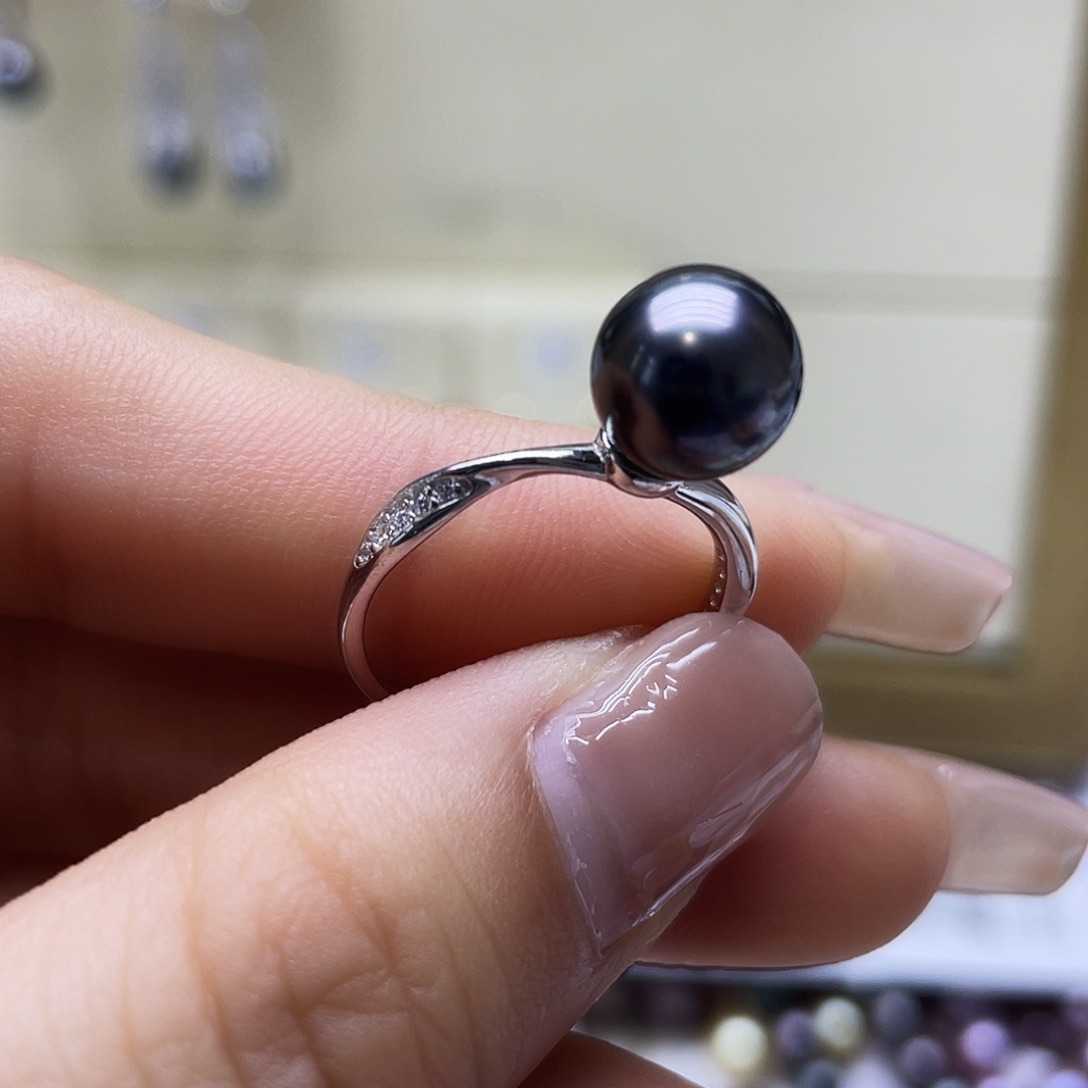 海水珍珠戒指银S925镶嵌