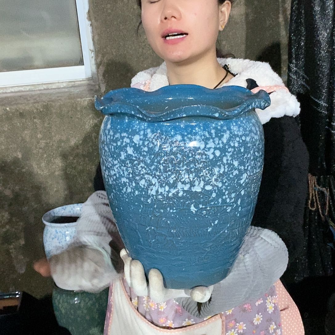 紫砂花盆瑕疵口24高27