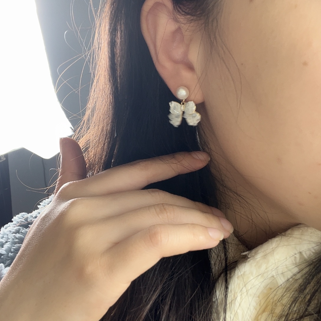 淡水珍珠耳饰银S925镶嵌