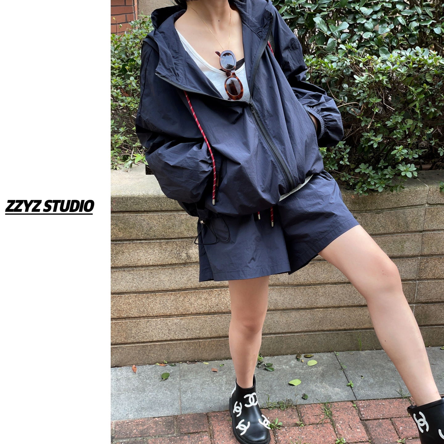 【ZZYZ】“夏日限定套装”轻户外工装风连帽外套半身裙套装