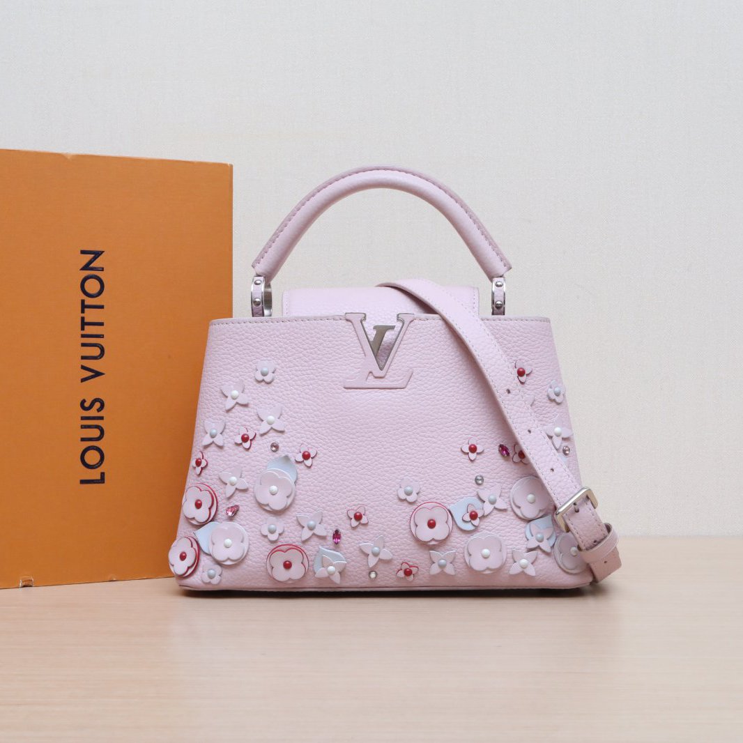 95新 LouisVuitton/路易威登 【娇】CapBB27 粉色皮革C芯片 664169