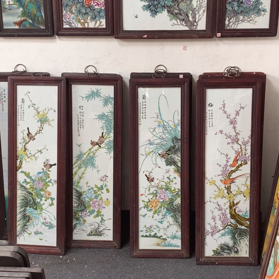 瓷片120*160景德镇瓷板画柴窑烧制