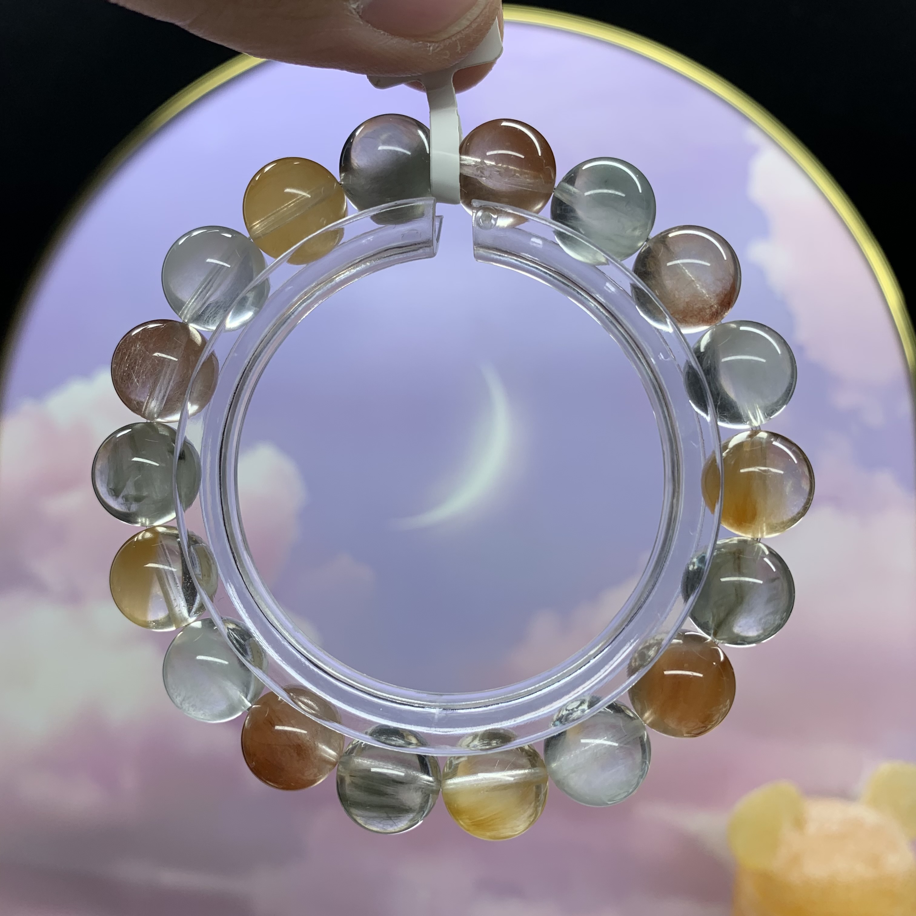 彩兔毛水晶手串/毕业级天花板收藏级/温暖治愈亲和力人际关系