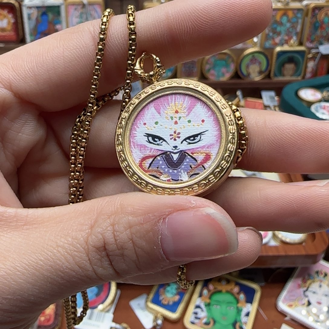 吊坠F****古祥手绘唐卡