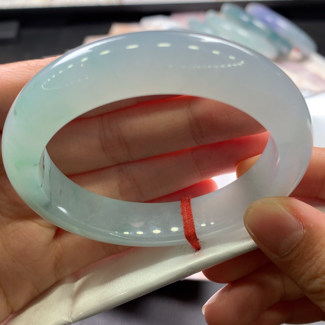 翡翠未镶嵌手镯14号冰胶晴蓝小万强推