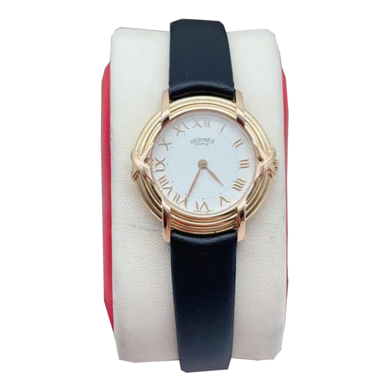 95新 Hermes/爱马仕 26mm18K金 经典罗马刻 时尚石英女士腕表